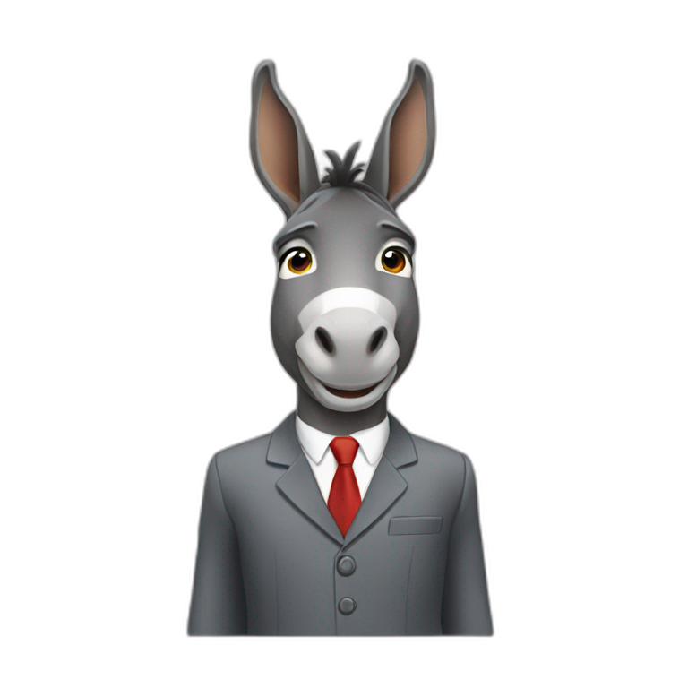 Donkey wearing a suit emoji