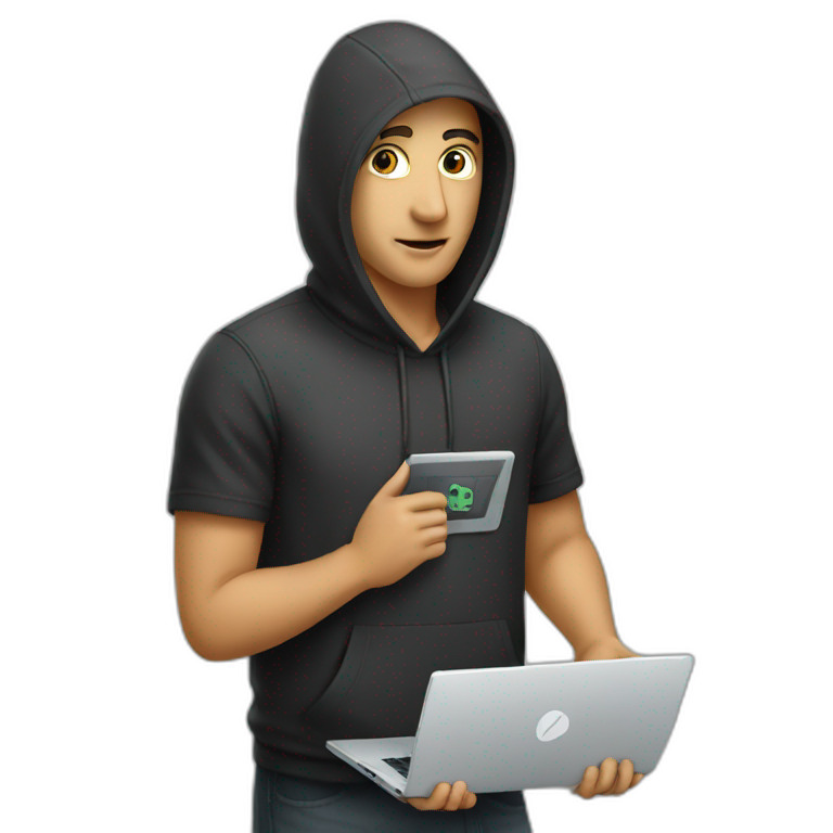 a hacker holding laptop emoji