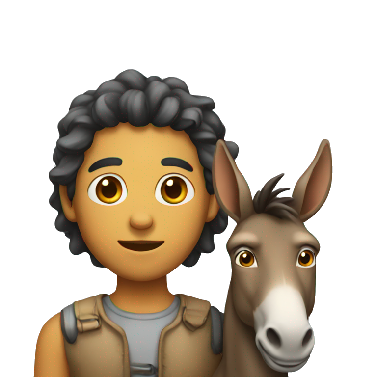 Human with a head of donkey emoji