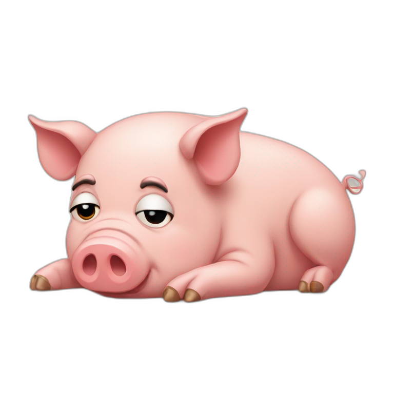 exhausted pig emoji