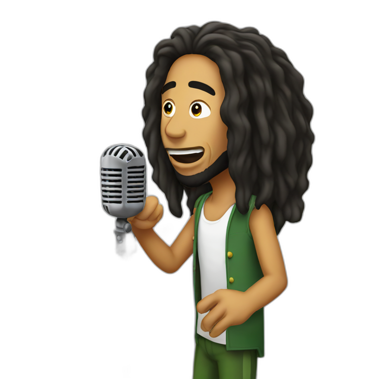 Bob Marley singing in mic emoji