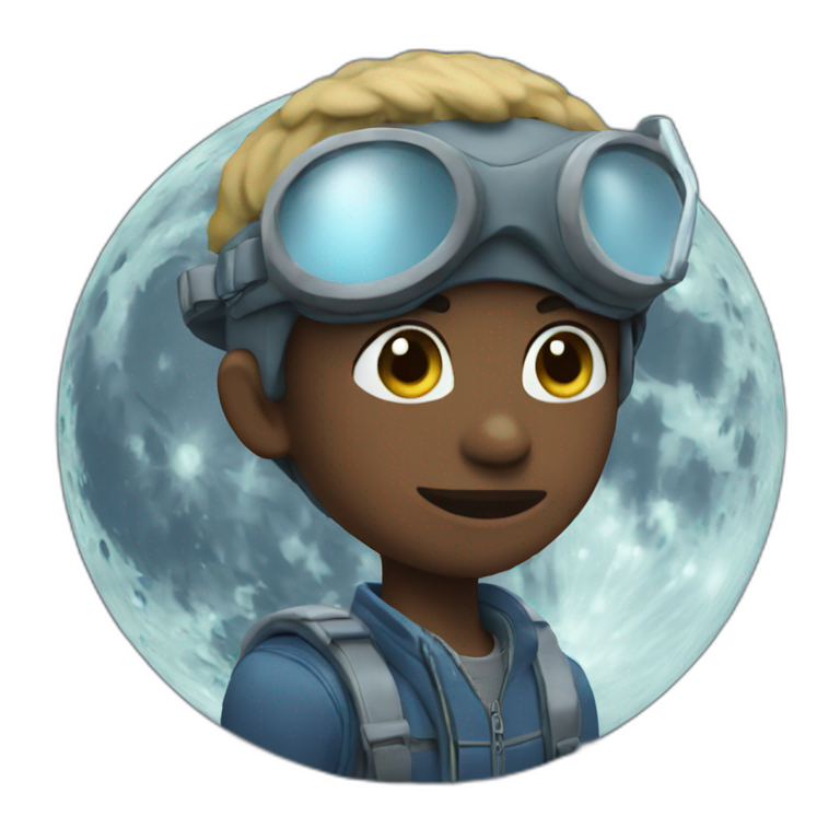 Plane moon boy emoji