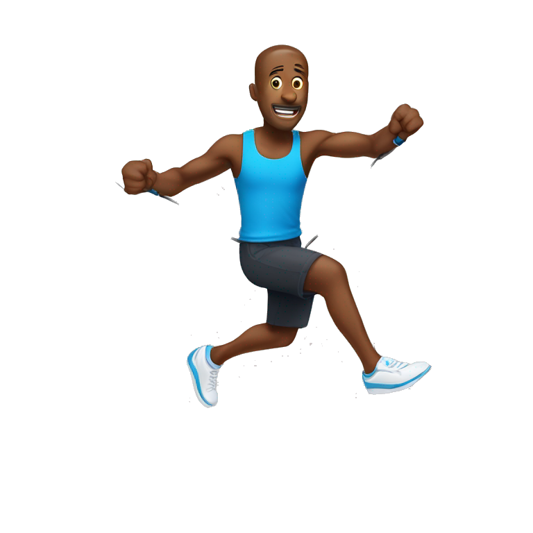 Man jumping on jump rope emoji