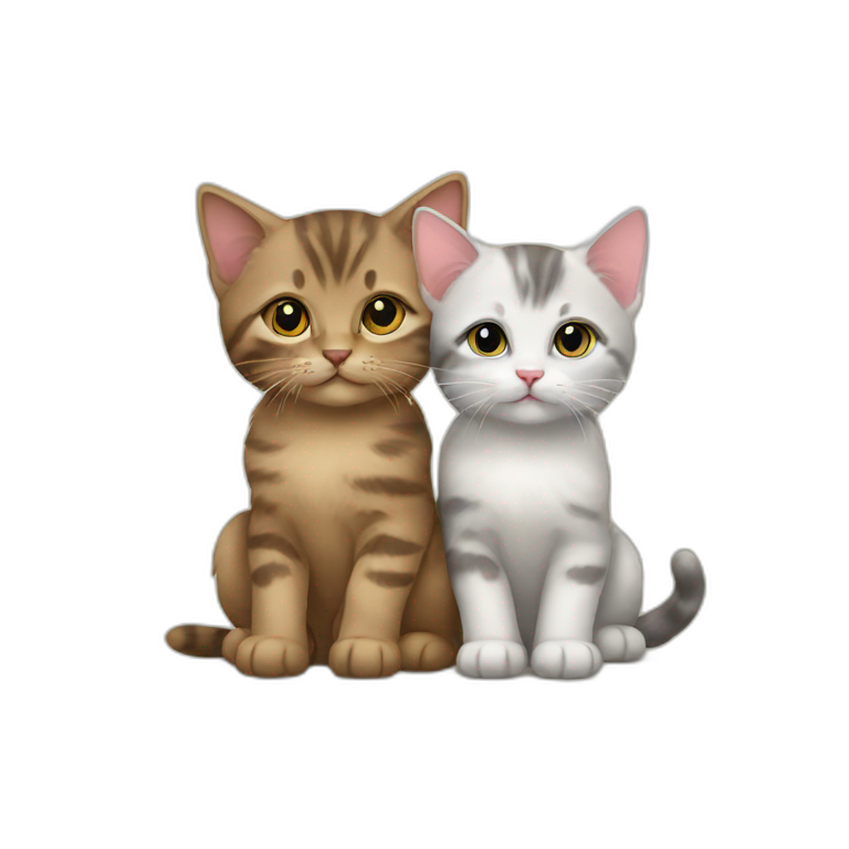 two kitten best friends emoji