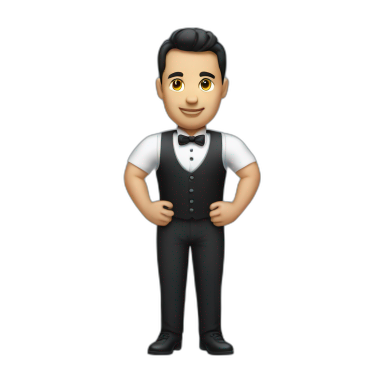Strongman Waiter with formal dress code emoji