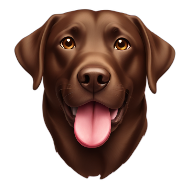 labrador chocolate tongue emoji