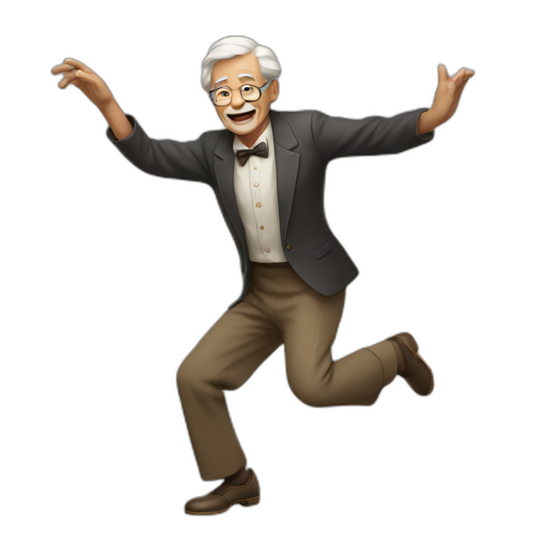 An old man dancing emoji