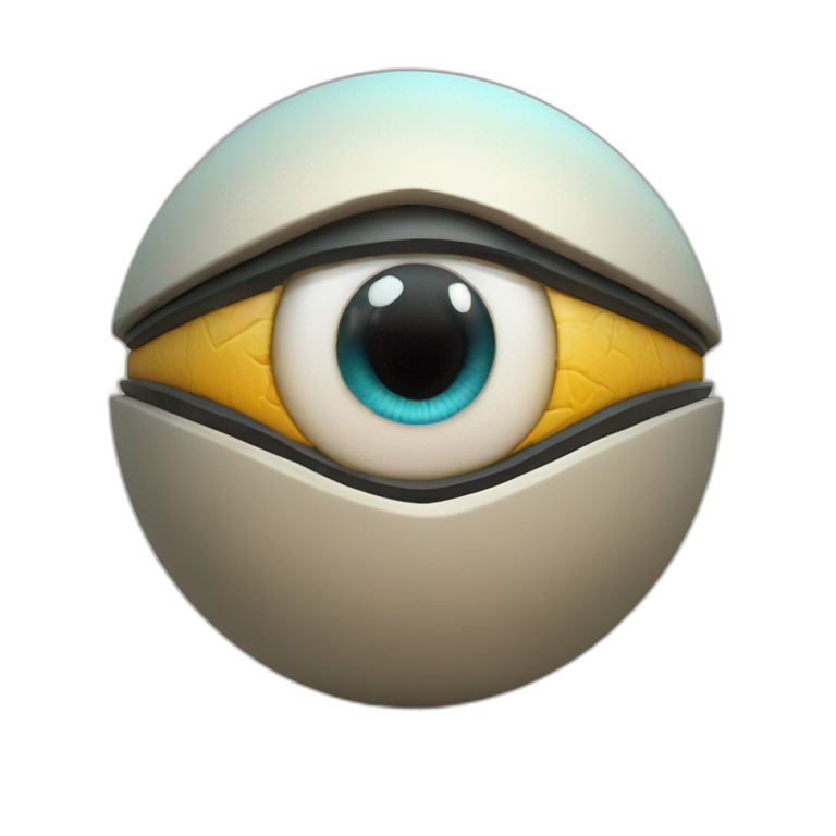 3d sphere with a cartoon Strider skin texture with Eye of Horus emoji