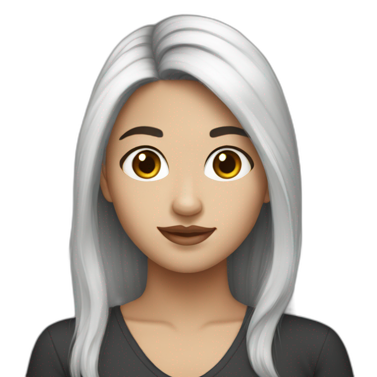 white skin tone black hair Nepali girl emoji