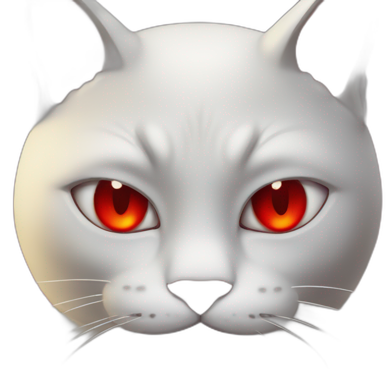 Evil cat with red eyes emoji