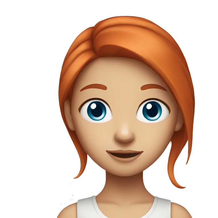 red-haired blue-eyed girl emoji