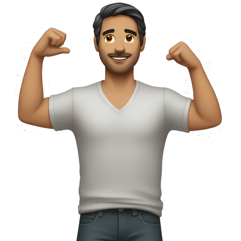Spanish man (full-body) (both arms raised) (straight hair) emoji