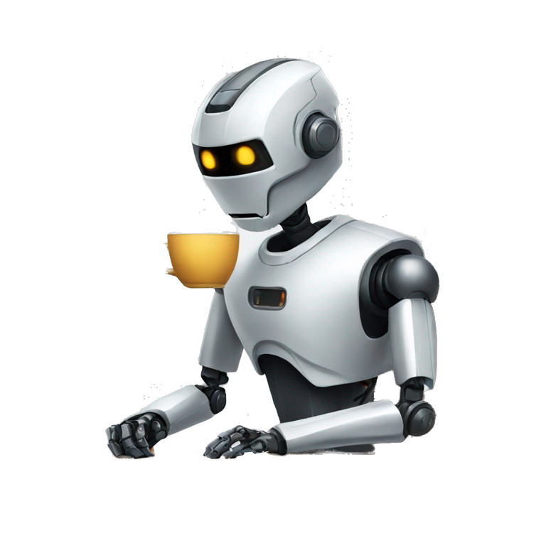 robot drinking coffee emoji
