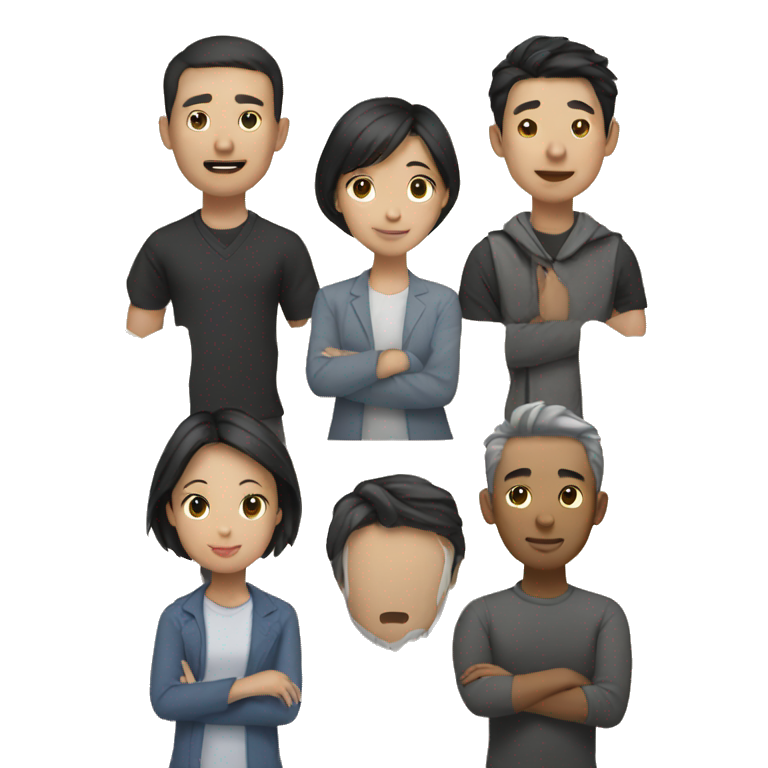 group of people asian emoji