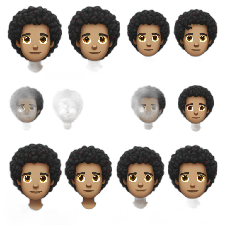 curly black hair white guy emoji