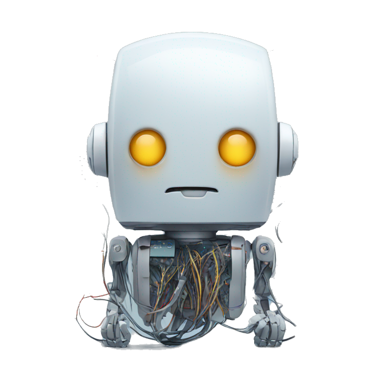 sad robot with wires emoji