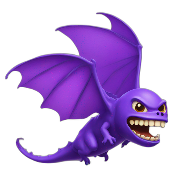 flying purple people eater emoji