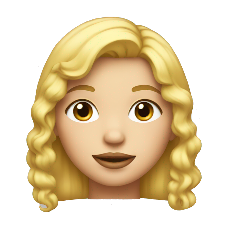 a blonde girl with puffy cheeks emoji