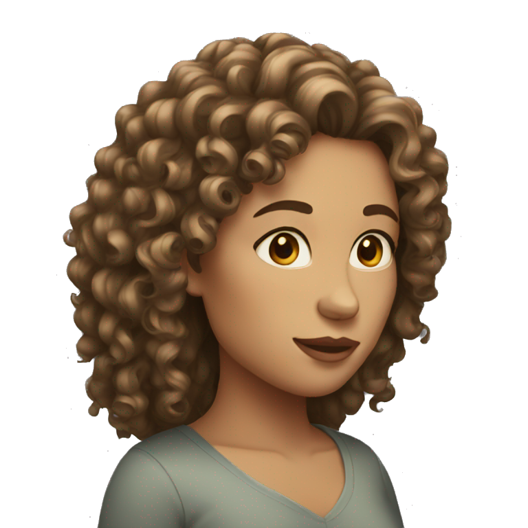 women with curly long hair emoji