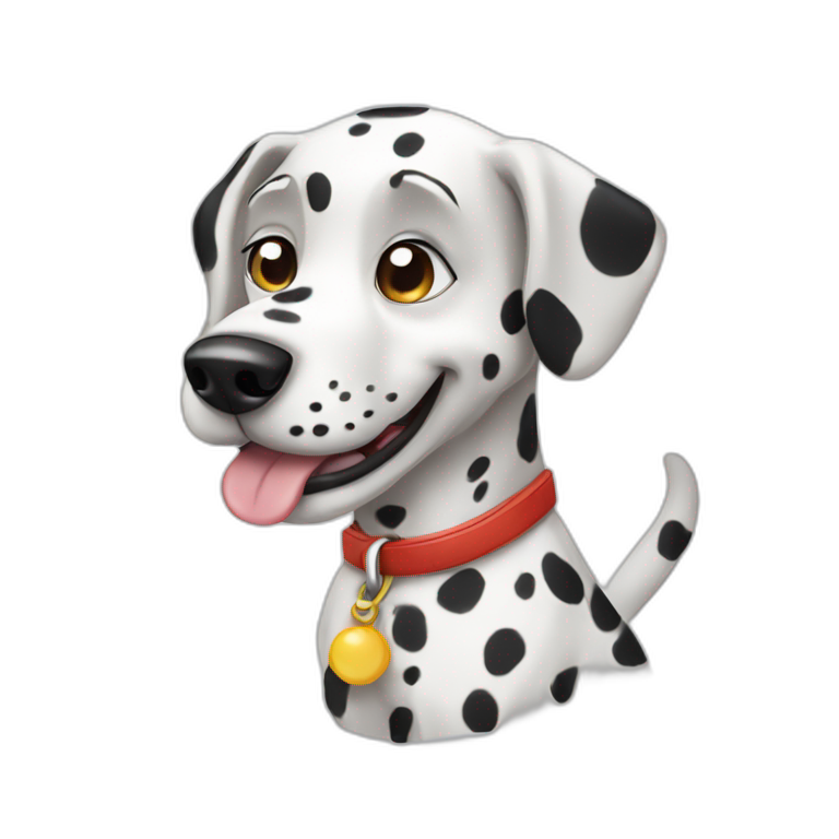 Farting Dalmatian dog emoji