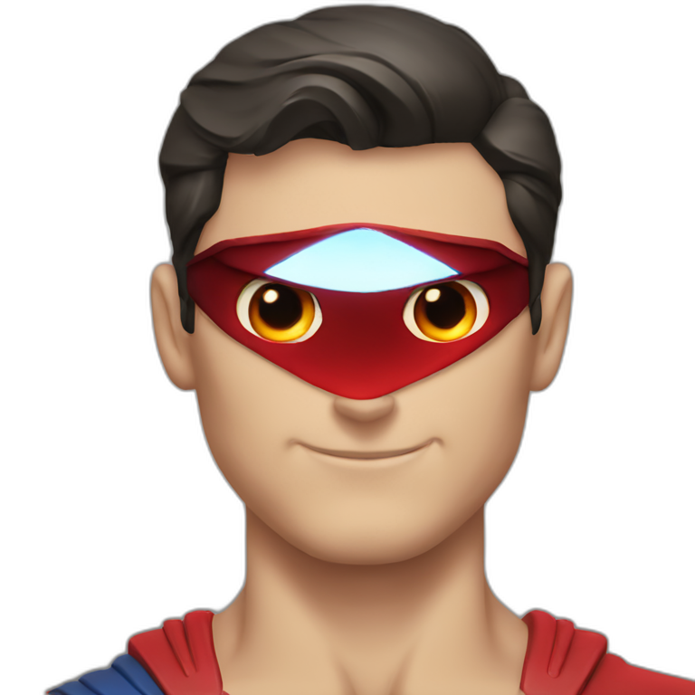 superman glowing red eyes emoji