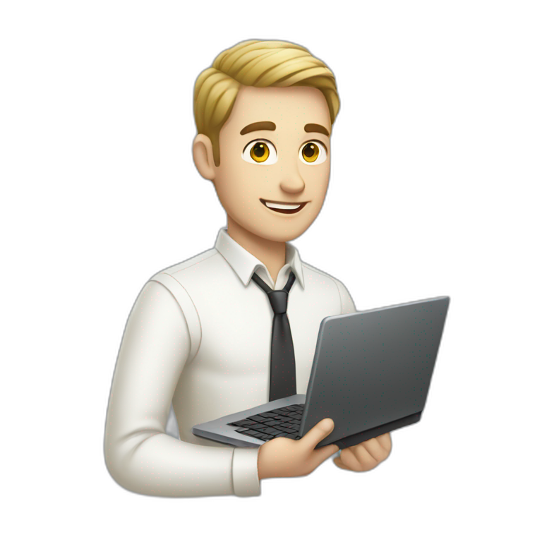 White male Python Dev holding Laptop emoji