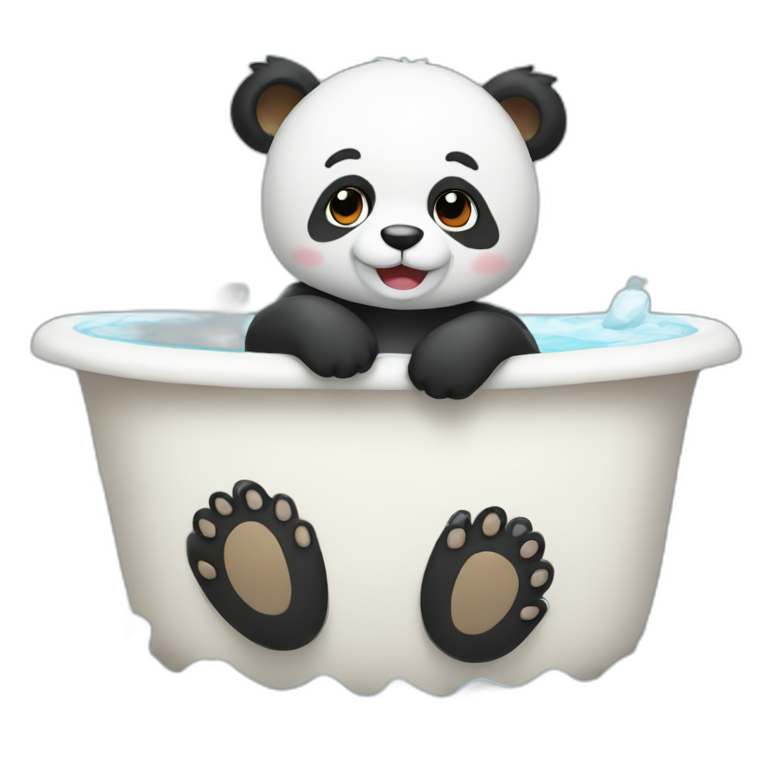 Bathing panda emoji