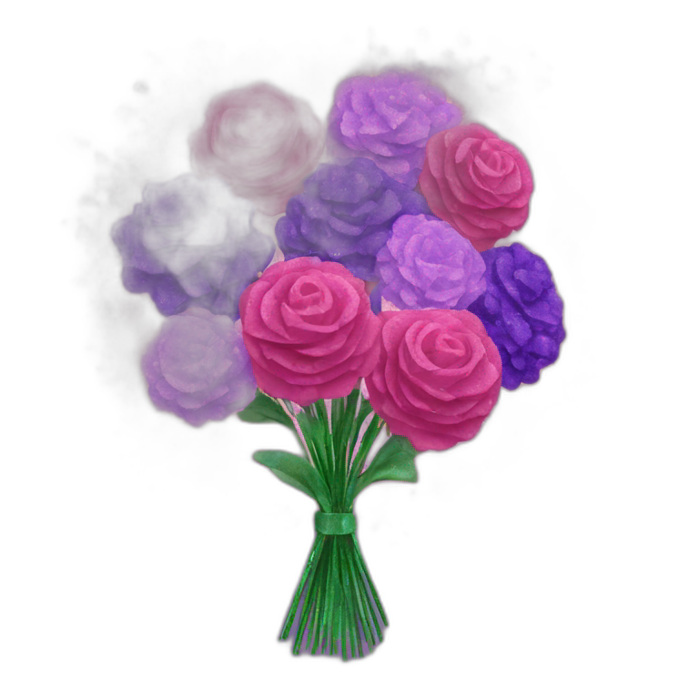 pink and purple glitter bouquet emoji