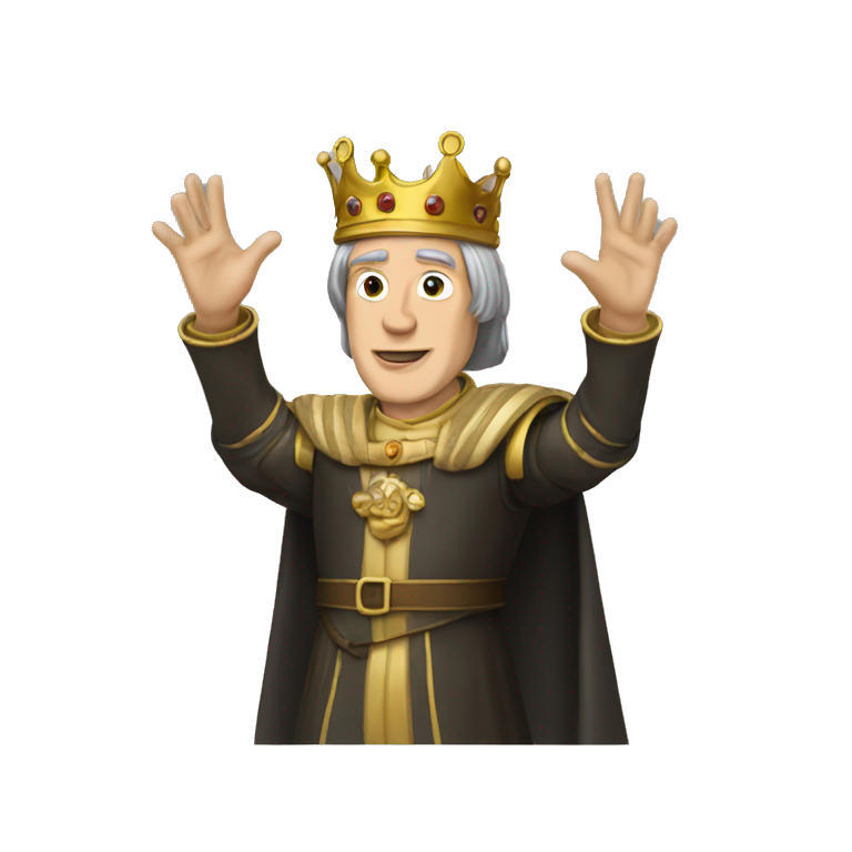 King Baldwin IV with his hand up emoji
