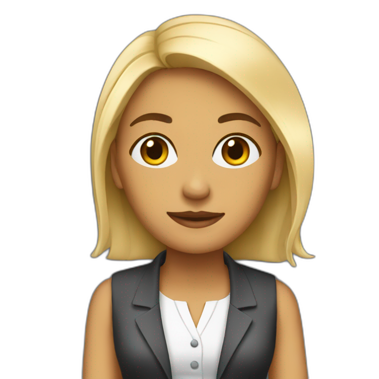 advanced hard working woman in it looking fancy emoji
