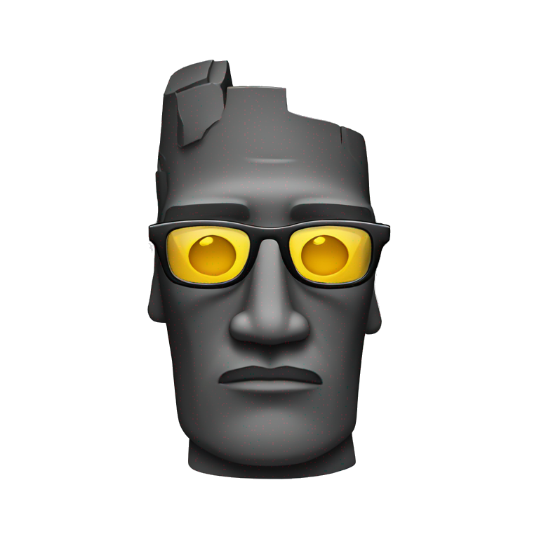Moai wearing glasses  emoji