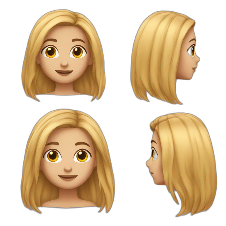 Girl long hair emoji