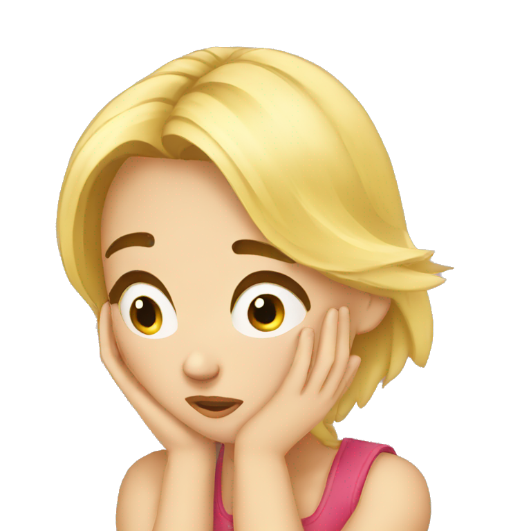 Cute blond girl facepalm emoji