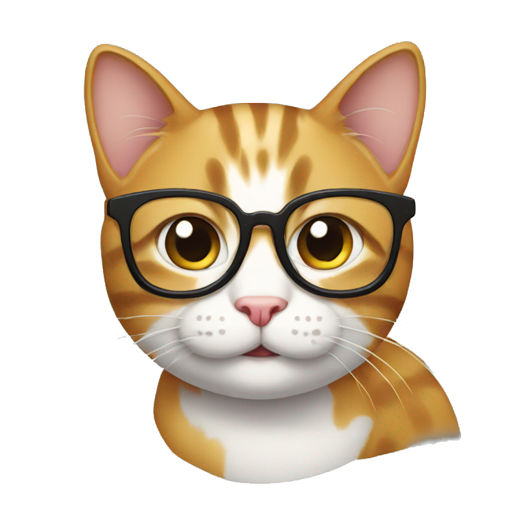 a nerdy cat emoji