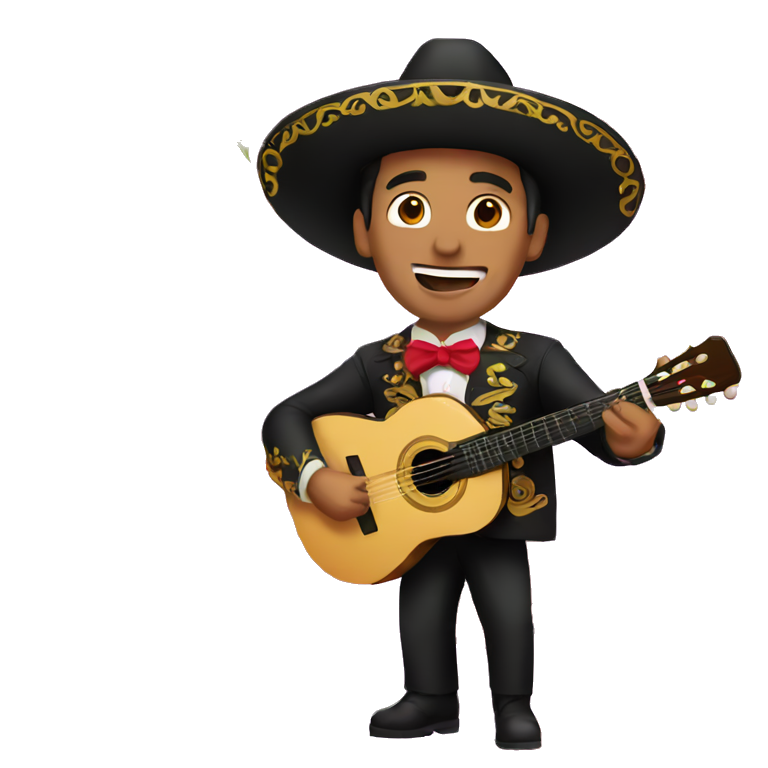 mariachi man with rose between his teeth emoji