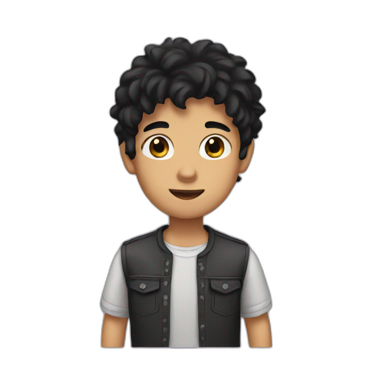 Boy with black hair emoji