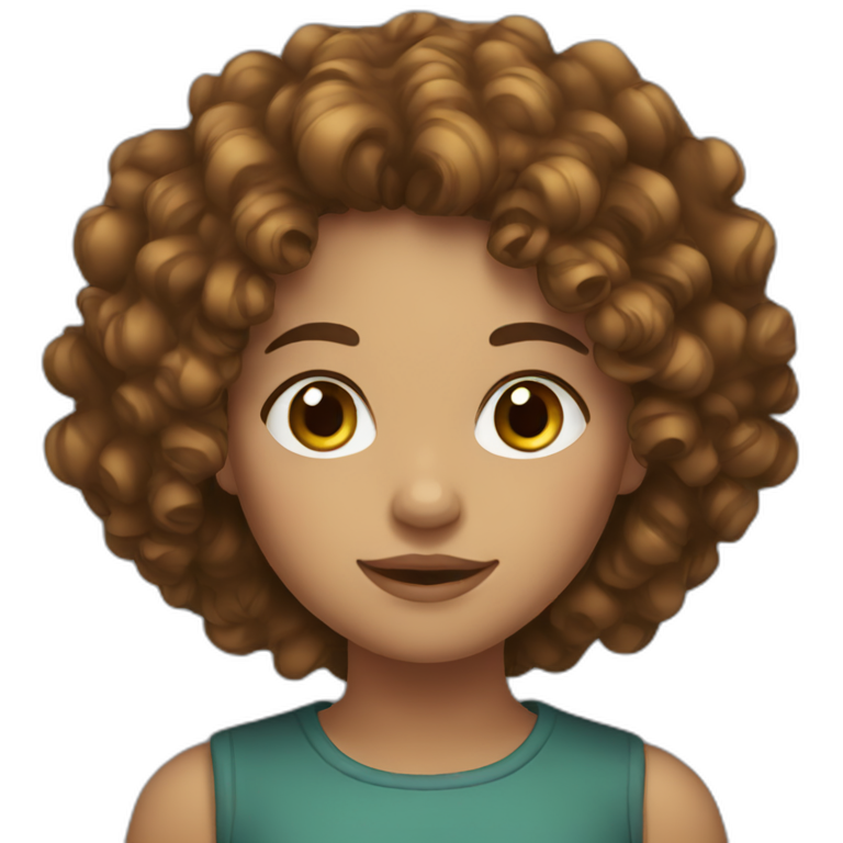 curly girl with brown hair emoji
