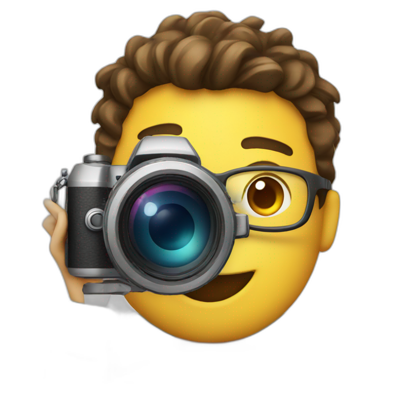 Happy clever camera emoji