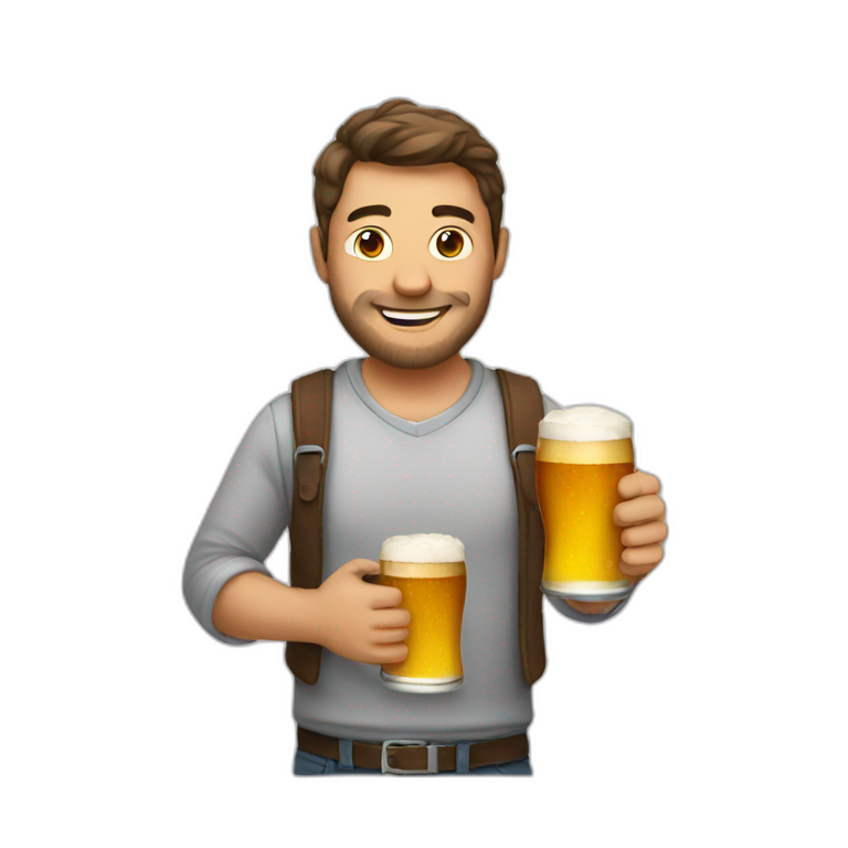 A guy with beer emoji