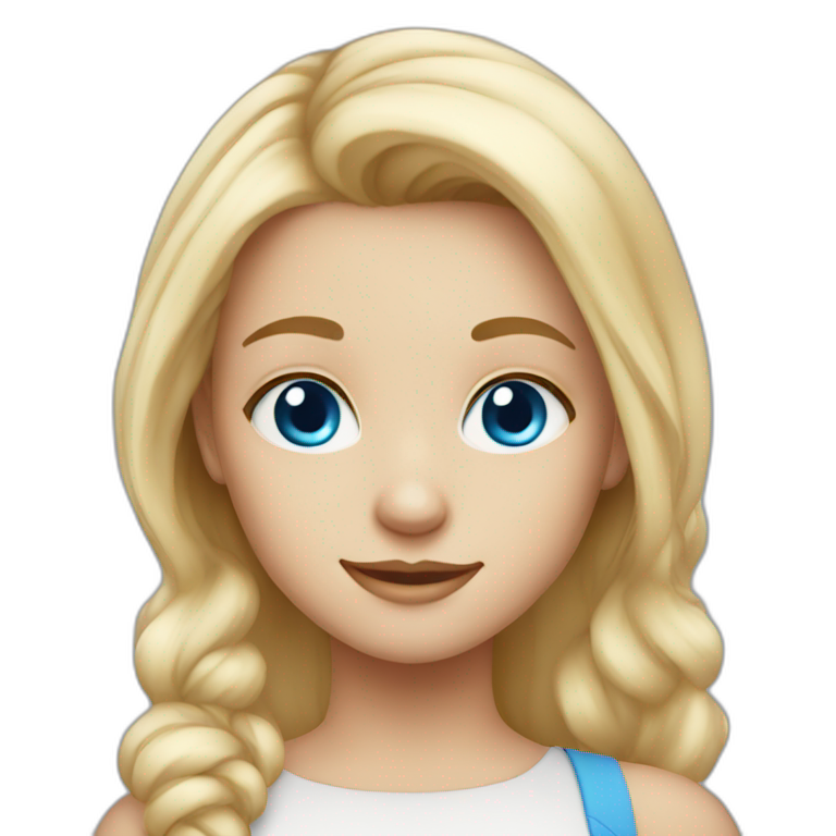 Cute blond girl with blue eyes emoji