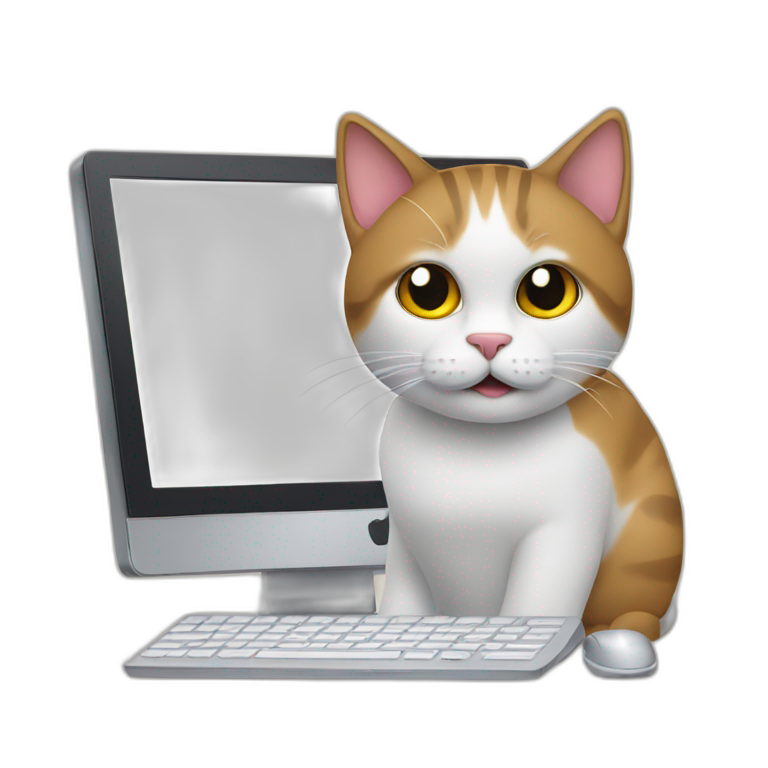 cat at the computer emoji