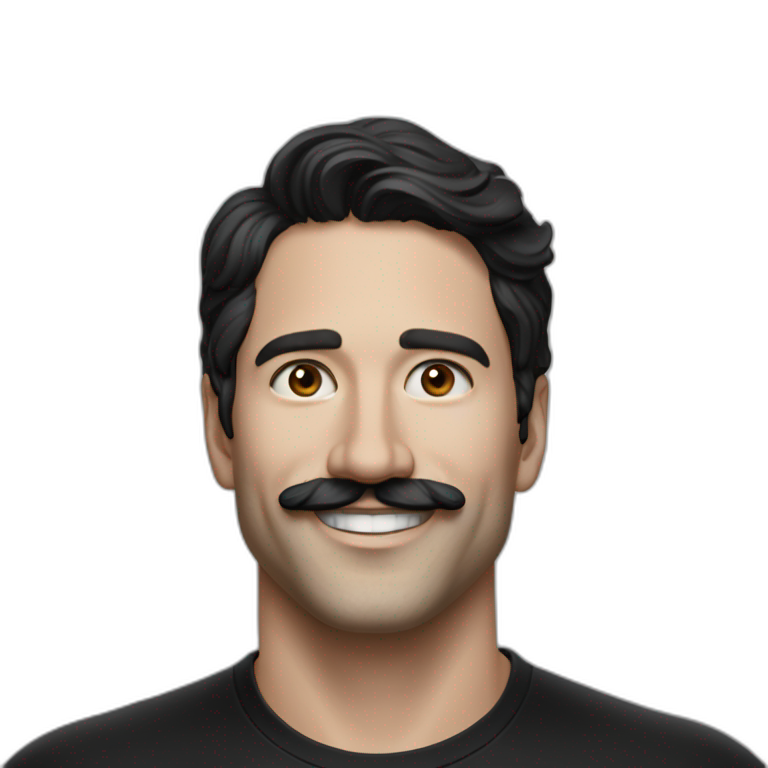 30-year-old-silicon-valley-creator-economy-startup-founder-smiling-in-a-black-tshirt-with-broad-shoulders-profile-photo-with-and-mustache-wavy-dark-hair emoji
