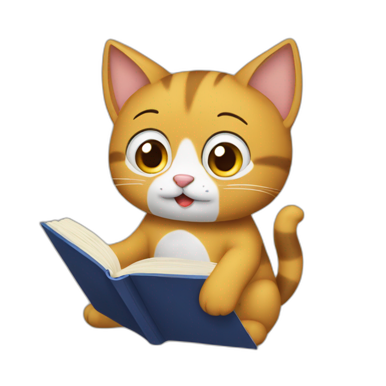Gato leyendo emoji