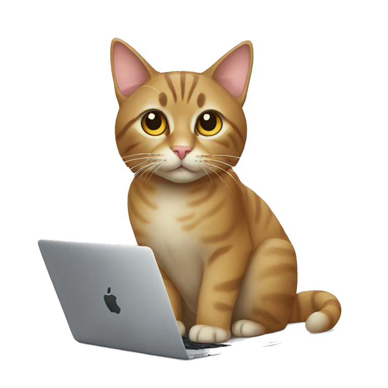 cat with mac book emoji