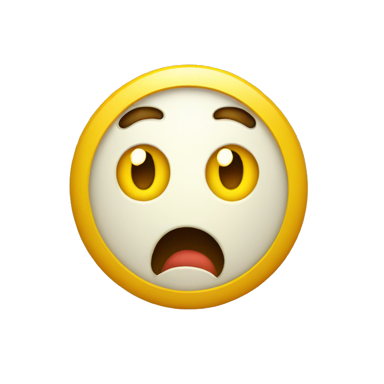 shocked face emoji round yellow emoji