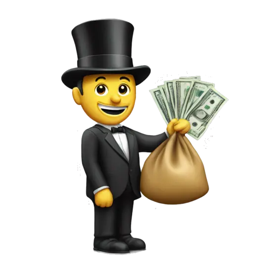 Monopoly man holding money bags hotsell