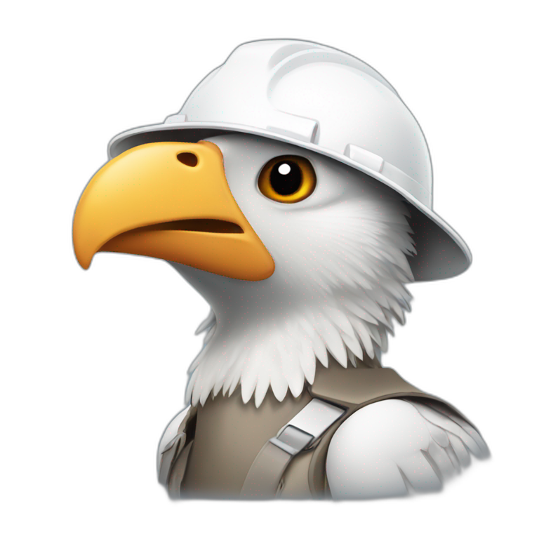 vulture with white hard hat emoji