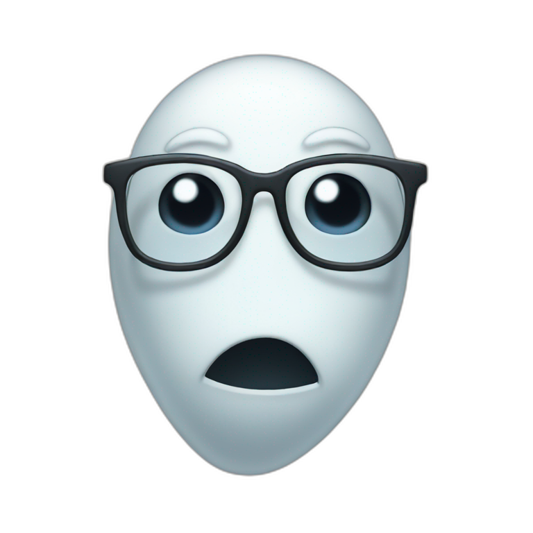 Ghost wearing glasses emoji