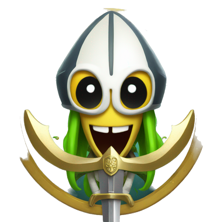 splatoon squid with knights sword and shield emoji
