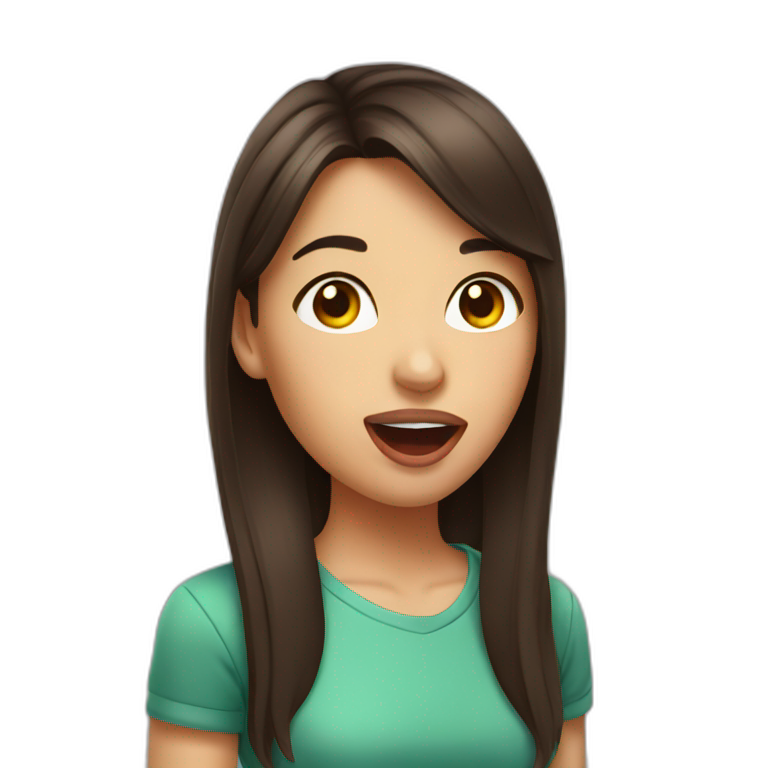 brunette girl sticking her tongue out emoji
